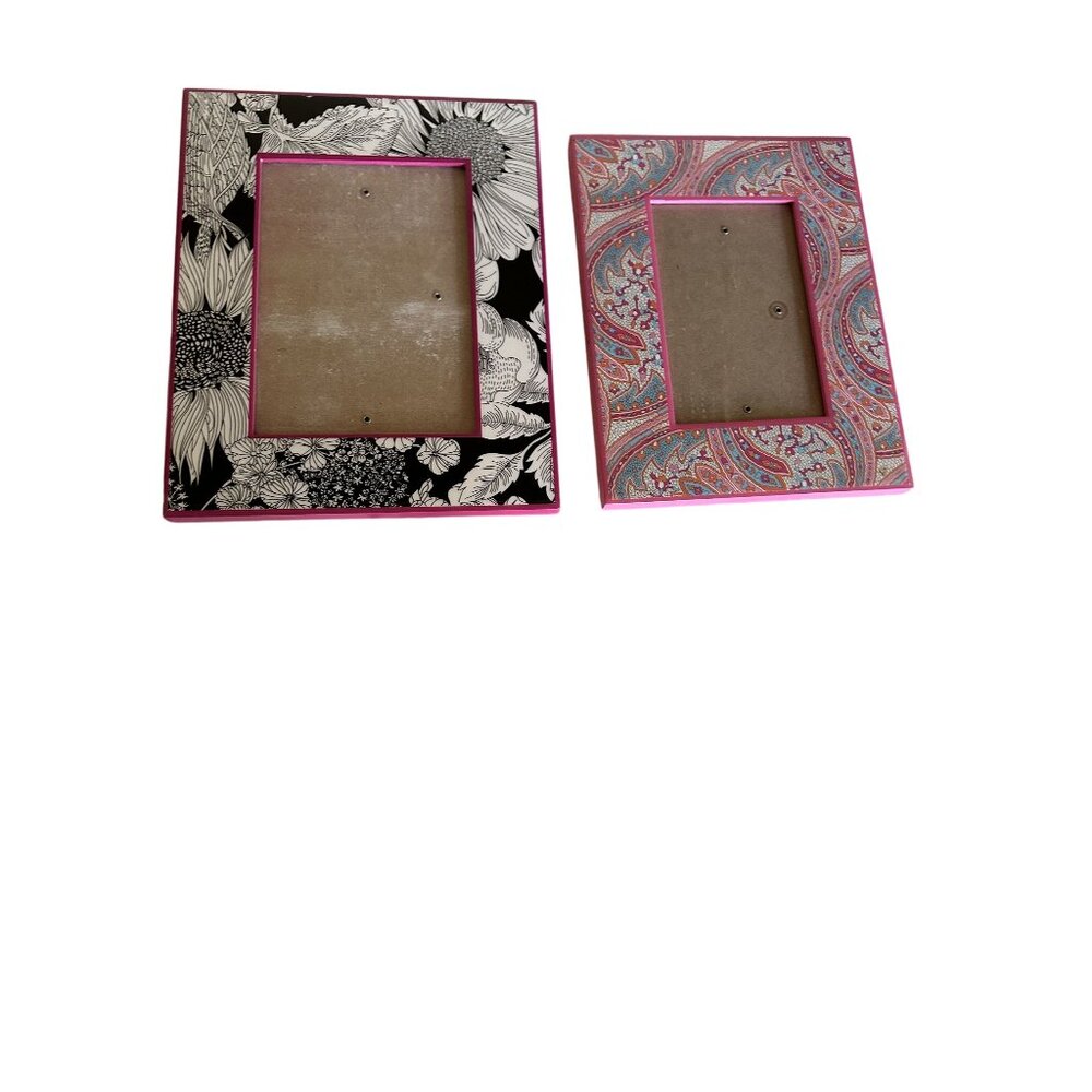 Set Of 2 Pink Floral & Paisley 4x6‎ Picture Frames